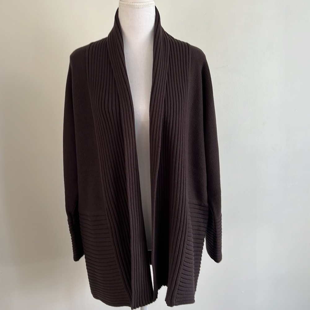 ABBIE Mags Open Front Cardigan Brown - Picture 2 of 8